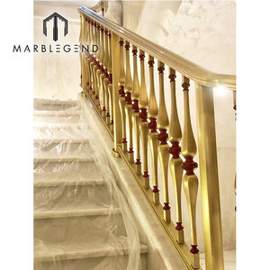 Main Courante De Rampe D'escalier Dorée - Kit Complet Pour Couloir De Salle De Bain Mains Courantes Murales Garde-corps Intérieur Extérieur Main