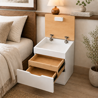 Table de chevet intelligente avec verrouillage NFC et compartiment caché, armoire de rangement latérale, meuble sécurisé minimaliste pour salon et chambre