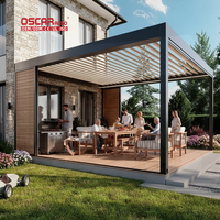 Wasserdichtes Pulverbeschichtetes Lamellendach-System für Garten, Terrasse und Patio - Manuelle/Motorisierte Bioklimatische Überdachung Pergola