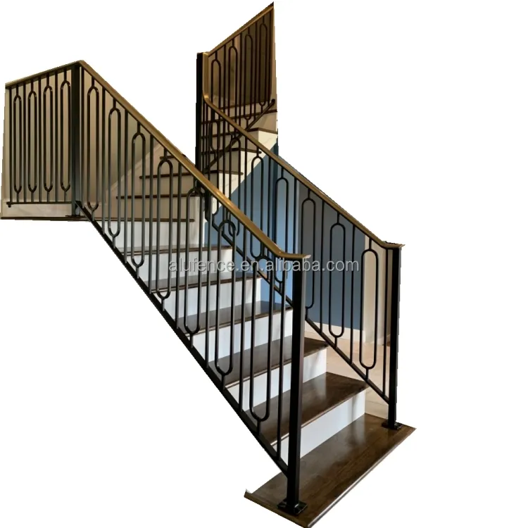 Customized Powder Coated Decorative Metal Aluminum Stair Railing Balustrade Handrail