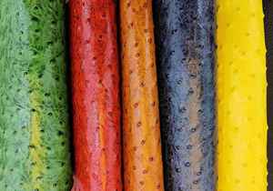 กันน้ำ1.24มม. หนาหนังนกกระจอกเทศสีสันสดใสหนังสำหรับกระเป๋ารองเท้ากระเป๋าถือเสื้อผ้า - Product Image 4