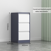 Armoire de classement métallique robuste, empilable, verrouillable, pour rangement extérieur, 3 tiroirs réglables, pour usage commercial, bureau, école, salle de sport, design moderne