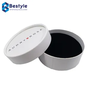 Factory Wholesale Custom Logo Printed Round Jewelry Packaging Box with Sponge Tray