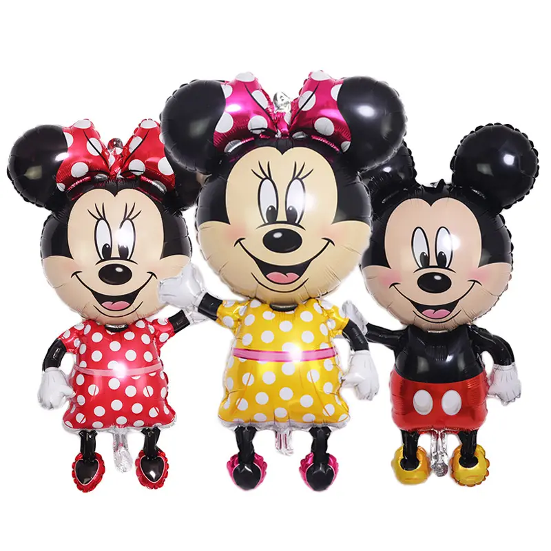 Goede Kwaliteit Opblaasbare Grote Staande Minnie Mickey Mouse Cartoon Helium Folie Ballonnen