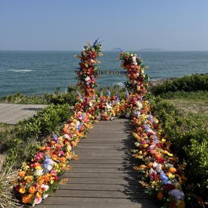 Nouveau Offre Spéciale luxe romantique coloré mariage arc décoration <span class=keywords><strong>fond</strong></span> arches artificielle Rose fleur pièce maîtresse personnalisé - Product Image 3