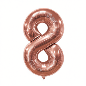 Globo de Papel Metálico Color Oro Rosa con el Número 8 para Fiestas, Decoración para Fiestas de Cumpleaños Infantiles de 80 cm - Product Image 1