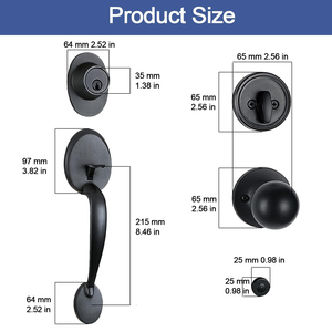 Cửa trước xử lý khóa cho cửa đôi lối vào grip xử lý với <span class=keywords><strong>Dummy</strong></span> xử lý <span class=keywords><strong>lockset</strong></span> với deadbolt và nội thất Knob - Product Image 3