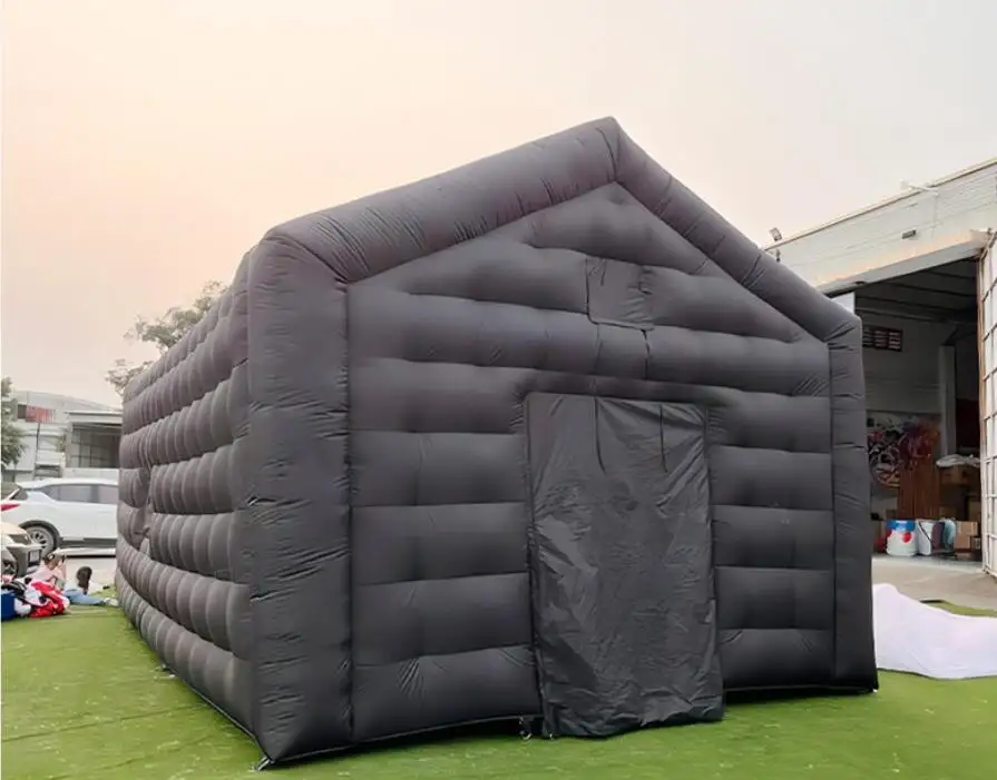 Açık etkinlikler havaya uçurmak gece kulübü eğlence çadırı siyah şişme gece kulübü çadır