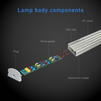 Tube LED linéaire connectable noir/argent pour bureaux commerciaux et industriels, 60cm/120cm/150cm/240cm, 30W/60W/72W/120W, CRI 80 élevé