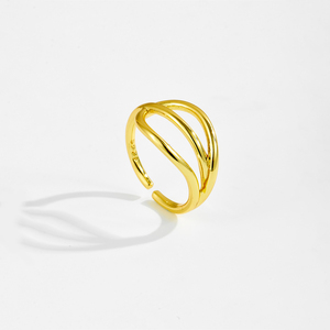 Anillos de Cobre Hipoalergénicos de Triple Capa Chapados en Oro Estilo Punk FUAMAY, Anillos de Latón Unisex para Hombre/Mujer, Bague Famme - Product Image 2