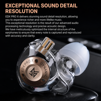 Écouteurs intra-auriculaires portables KZ EDX PRO X pour le voyage, avec design en métal et plastique, son stéréo basse, pour une immersion musicale optimale