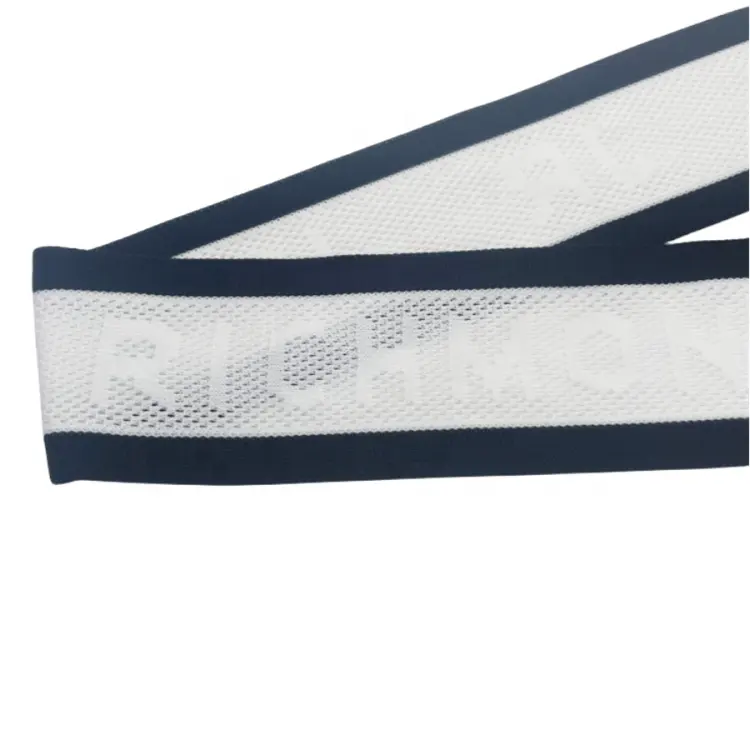 Custom 50 mm wide letter jacquard polyester eco-friendly rib webbing