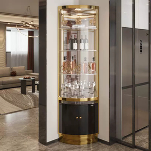 Mueble Bar Esquinero Moderno Minimalista <span class=keywords><strong>de</strong></span> Acero Inoxidable y Madera Maciza, Mueble para el Hogar, Venta Caliente - Product Image 6