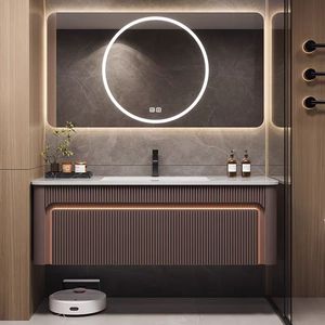 Appesa a parete moderna Design semplice fabbrica direttamente all'ingrosso <span class=keywords><strong>bagno</strong></span> vanità galleggiante con specchio a LED - Product Image 5