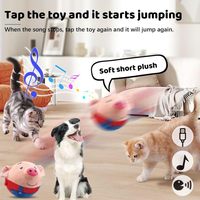 Nouveau jouet interactif pour chien en peluche électronique en forme de cochon de dessin animé rechargeable par USB, balle rebondissante active, jouet pour chien qui couine