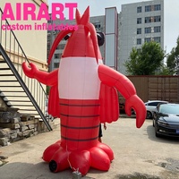 Ballon gonflable d'écrevisses d'événement ouvert, dessin animé gonflable debout de homard