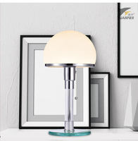 Lampe de lecture LED design nordique Wilhelm Wagenfeld Bauhaus, luminaires de bureau, lampes de chevet de chambre à coucher, luminaires LED en verre