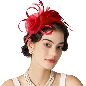 قبعات فاتن للنساء شاي من Kentucky Derby للزفاف بنسيج شبكي من الزهور - Product Image 4
