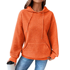 Sweat-shirt à capuche à manches longues de couleur unie pour femme, tendance mode - Product Image 4