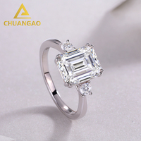 Bague Moissanite en argent 925 Ensemble de bagues de mariage Moissanite Bague Moissanite pour femme