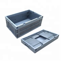 Caisse en plastique pliable 480x350x265mm, boîte de rangement pliable, conteneur ventilé empilable pour la logistique d'entrepôt