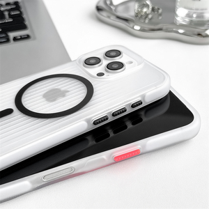 Étui de téléphone portable en TPU/PC/TPE transparent magnétique à rayures ondulées, antichoc, trois en un, pour - Product Image 4