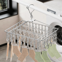 Luxe extérieur en acier inoxydable 34 chevilles 316 carré chaussettes cintre Durable conception en métal pour voyage manteau cuisine armoire salle de bain
