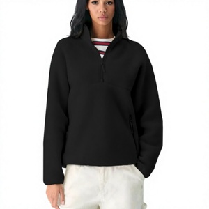 Womens Breathable 100% Polyester <b>Fleece</b> Pullover Fuzzy Sherpa Jacket Mock Neck Sweatshirt 280 GSM Thick Fall Winter Cold - Product Image 5