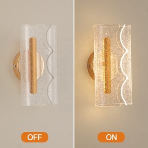 مصابيح جدارية أسطوانية حديثة من الأكريليك بقوة 7 واط مع إضاءة LED وتصميم ذهبي متشقق للديكور - Product Image 4