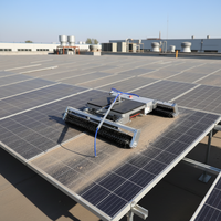 Robot de nettoyage automatique de panneaux solaires à rouleaux brosse, machine de nettoyage solaire commerciale pour toitures, 1500/heure, résistant au vent