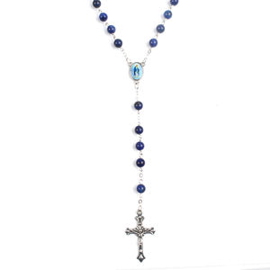 Cuentas <span class=keywords><strong>de</strong></span> gemas azules <span class=keywords><strong>para</strong></span> hombres, <span class=keywords><strong>cadena</strong></span>, <span class=keywords><strong>Rosario</strong></span>, lapislázuli católico, piedras, <span class=keywords><strong>Rosario</strong></span> <span class=keywords><strong>para</strong></span> mujeres - Product Image 1