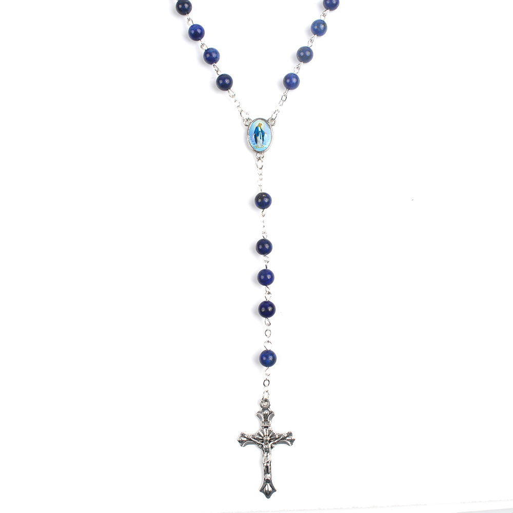 Rosario De Piedra Volcánica: Cruz De Cristo Resucitado Bañada En Oro, Reliquia De Medjugorje - México
