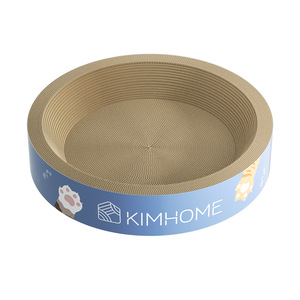 KIMHOME <b>Round</b> Cat Scratching Board Corrugated Paper Durable Wear Resistant Cat Toy Geometric Pattern - Product Image 2