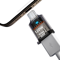 Konverter USB C USB 3.2 Magnetik AC Baru 120W Pengisian Cepat 10Gbps Adaptor Transparan 100% Kompatibel OEM untuk Ponsel