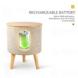HOMEMORE-Mesa inteligente de madera sólida, <span class=keywords><strong>mueble</strong></span> moderno nórdico, mesa de centro de madera, altavoz con carga inalámbrica - Product Image 4