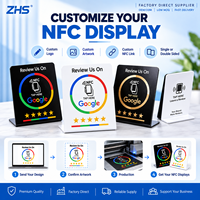 Support de paiement NFC en PVC pour avis clients, affichage de table NTAG215 RFID Tap Here, accès instantané aux avis Google, étanche, noir