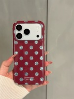 Coque de téléphone antichoc IMD TPU à motif diamant et pois, style INS de luxe, populaire, pour iPhone 18 Pro Max 17 16 15 Pro