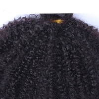 Extensiones de Cabello Humano Brasileño Afro Rizado Corto y Barato de 8, 10 y 12 Pulgadas, Cabello Brasileño 4C en Paquetes Rizados
