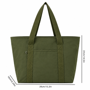 Sacs fourre-tout vintage surdimensionnés pour femmes, en tissu nylon léger, sacs à bandoulière pour étudiants, grands sacs personnalisés avec broderies et chaînes - Product Image 2