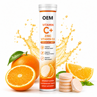 Fournisseurs de compléments alimentaires OEM ODM, nutrition sportive, comprimés effervescents, étiquette privée, comprimés effervescents de vitamine C plus zinc
