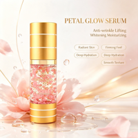 ETRUN ALISA Marque Privée OEM Acide Hyaluronique Éclaircissant Anti-rides Raffermissant Blanchissant Essence Liquide aux Pétales de Fleurs Vitamines C & E