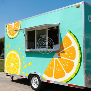 Remorque à café à <span class=keywords><strong>double</strong></span> <span class=keywords><strong>essieux</strong></span> Camion de nourriture mobile en fibre de verre Petit fourgon à hot-dog mobile Conteneur d'expédition Remorque de nourriture - Product Image 5