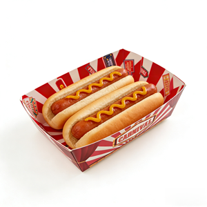 Bandeja Desechable para Hot Dogs Estilo Carnaval Vintage, Caja de Papel con Rayas Rojas y Blancas - Product Image 4