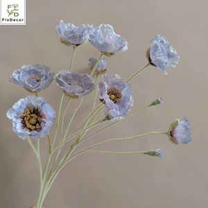 65cm Lụa Nhân Tạo 5 đầu Hoa Anh Túc đổ xô thân bàn lớn trang trí nhà nhiều màu sắc - Product Image 5