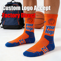 Chaussettes de compression pour jeunes joueurs de basketball, antibactériennes, antidérapantes, avec coussin en tissu éponge, respirantes, en maille, évacuant l'humidité, lettres personnalisées