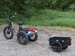 Remolque de <span class=keywords><strong>Bicicleta</strong></span> Resistente <span class=keywords><strong>para</strong></span> Carga y Equipo de Exterior, Carrito de Arrastre Ligero <span class=keywords><strong>para</strong></span> <span class=keywords><strong>Bicicleta</strong></span> <span class=keywords><strong>para</strong></span> Camping, Compras y Transporte Diario - Product Image 3