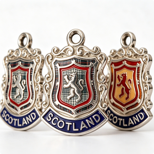 Pendentif Écossais avec Lion et Motif Tartan, Plaqué Argent, Alliage de Zinc, Badge Souvenir - Product Image 6