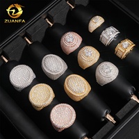 Bague Hip Hop en Moissanite Entièrement Sertie pour Hommes, Prête à Expédier, en Argent Sterling 925, Bague Diamant pour Hommes, Testée par un Testeur
