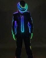 Veste à LED RVB pleine couleur, imprimée, pour scène, danse, costume Tron, tenue de performance pour danseuse de salle de bal, vêtement lumineux