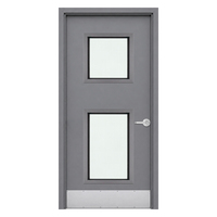 Porte coupe-feu en acier 30 minutes pour centres commerciaux, porte barrière anti-fumée avec cadre en acier et panneau de vision